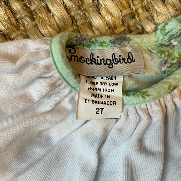 Smockingbird 2T green floral dress - Picture 2 of 3